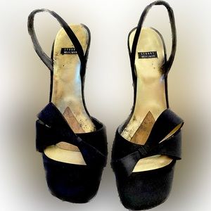 Black size 7 Stewart Weitzman bow heels
